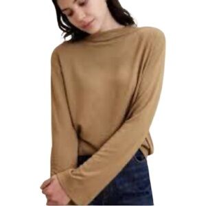 Banana Republic Soft Luxe Boat Neck Sweater Camel Tan Long Sleeve Size S